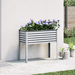 vidaXL Garden Planter Plant Pot Flower Pot Outdoor Planter Weathering Steel - silver, 100 x 41 x 90 cm - Additional view 2