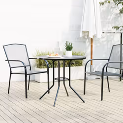 vidaXL Patio Table Garden Outdoor Table Round Anthracite Powder-coated Steel - 80 x 72.5 cm