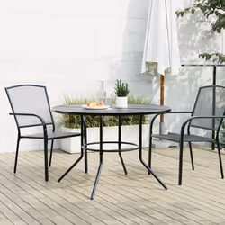 vidaXL Patio Table Garden Outdoor Table Round Anthracite Powder-coated Steel - 110 x 72.5 cm - Additional view 2