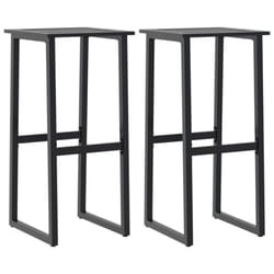 vidaXL Bar Stools Bistro Chair Pub Counter Chair Black Powder-coated Steel - 2 pcs