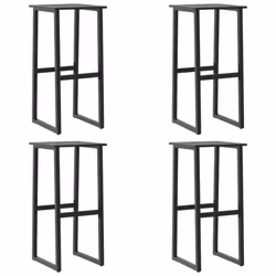 vidaXL Bar Stools Bistro Chair Pub Counter Chair Black Powder-coated Steel - 4 pcs