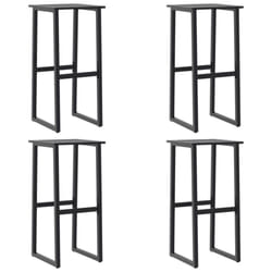 vidaXL Bar Stools Bistro Chair Pub Counter Chair Black Powder-coated Steel - 4 pcs
