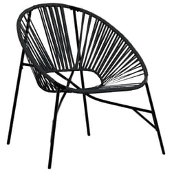 vidaXL Garden Egg Chair Black and Light Grey Poly Rattan egg chair garden seat - black