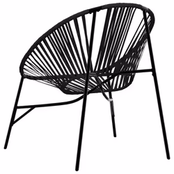vidaXL Garden Egg Chair Black and Light Grey Poly Rattan egg chair garden seat - black - Additional view 5