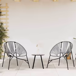 vidaXL Garden Egg Chair Black and Light Grey Poly Rattan egg chair garden seat - black and light grey