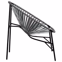 vidaXL Garden Egg Chair Black and Light Grey Poly Rattan egg chair garden seat - black and light grey - Additional view 4