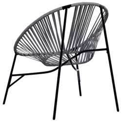vidaXL Garden Egg Chair Black and Light Grey Poly Rattan egg chair garden seat - black and light grey - Additional view 5