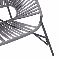 vidaXL Garden Egg Chair Black and Light Grey Poly Rattan egg chair garden seat - black and light grey - Additional view 6