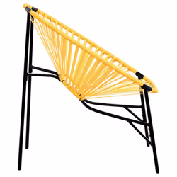 vidaXL Garden Egg Chair Black and Light Grey Poly Rattan egg chair garden seat - black and yellow - Additional view 4