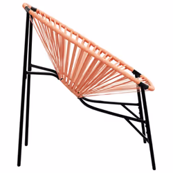 vidaXL Garden Egg Chair Black and Light Grey Poly Rattan egg chair garden seat - black and orange - Additional view 4