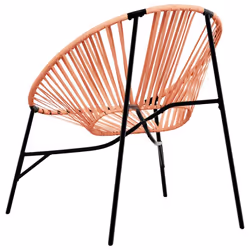 vidaXL Garden Egg Chair Black and Light Grey Poly Rattan egg chair garden seat - black and orange - Additional view 5