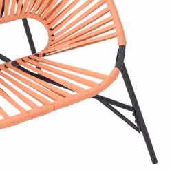 vidaXL Garden Egg Chair Black and Light Grey Poly Rattan egg chair garden seat - black and orange - Additional view 6