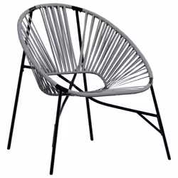 vidaXL Garden Chair Set 3 pcs Black and Light Grey Poly Rattan - black and light grey