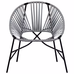 vidaXL Garden Chair Set 3 pcs Black and Light Grey Poly Rattan - black and light grey - Additional view 4