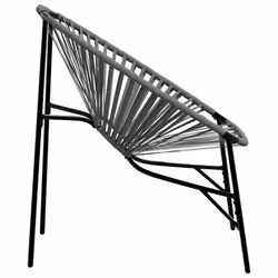 vidaXL Garden Chair Set 3 pcs Black and Light Grey Poly Rattan - black and light grey - Additional view 6
