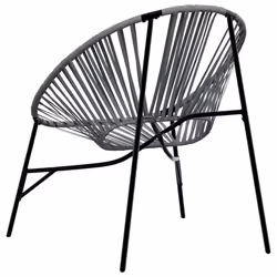 vidaXL Garden Chair Set 3 pcs Black and Light Grey Poly Rattan - black and light grey - Additional view 7