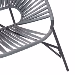 vidaXL Garden Chair Set 3 pcs Black and Light Grey Poly Rattan - black and light grey - Additional view 8