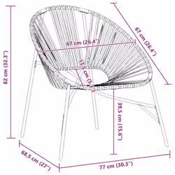 vidaXL Garden Chair Set 3 pcs Black and Light Grey Poly Rattan - black and yellow