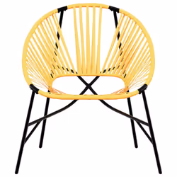 vidaXL Garden Chair Set 3 pcs Black and Light Grey Poly Rattan - black and yellow - Additional view 4