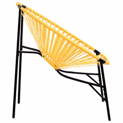 vidaXL Garden Chair Set 3 pcs Black and Light Grey Poly Rattan - black and yellow - Additional view 6