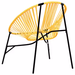 vidaXL Garden Chair Set 3 pcs Black and Light Grey Poly Rattan - black and yellow - Additional view 7