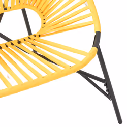 vidaXL Garden Chair Set 3 pcs Black and Light Grey Poly Rattan - black and yellow - Additional view 8