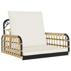 vidaXL Swing Chair with Cushions Garden Hammock Chair Poly Rattan and Steel