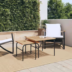 vidaXL Garden Nest of Coffee Tables Nesting Table 2 pcs Brown and Black Steel