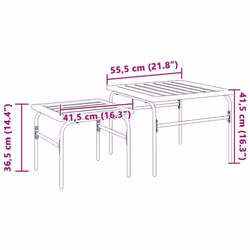 vidaXL Garden Nest of Coffee Tables Nesting Table 2 pcs Brown and Black Steel