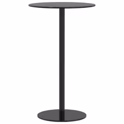 vidaXL Garden Table Outdoor Table Patio Side Coffee Table Round Black Steel