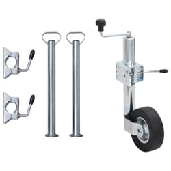 vidaXL Trailer Jack Wheel 60 mm with 2 Support Tubes & 3 Split Clamps Car Jack