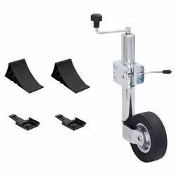 vidaXL Trailer Jack Wheel 60 mm with Split Clamp and Wheel Chocks Car Jack