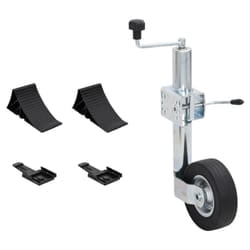 vidaXL Trailer Jack Wheel 60 mm with Split Clamp and Wheel Chocks Car Jack
