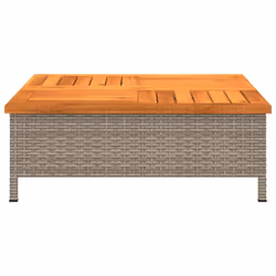 vidaXL Garden Table Patio Outdoor Table Dining Table Rattan and Acacia Wood - grey - Additional view 4