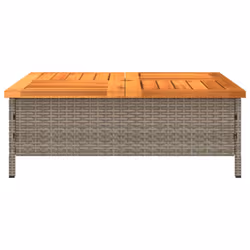 vidaXL Garden Table Patio Outdoor Table Dining Table Rattan and Acacia Wood - grey - Additional view 5