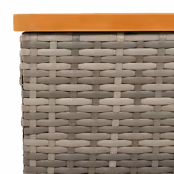 vidaXL Garden Table Patio Outdoor Table Dining Table Rattan and Acacia Wood - grey - Additional view 7