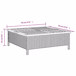 vidaXL Garden Table Patio Outdoor Table Dining Table Rattan and Acacia Wood - grey - Additional view 9