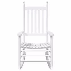 vidaXL Rocking Chairs with Curved Seats Garden Armchair 2 pcs Solid Wood Fir - white - Additional view 4