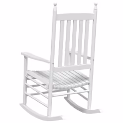vidaXL Rocking Chairs with Curved Seats Garden Armchair 2 pcs Solid Wood Fir - white - Additional view 6