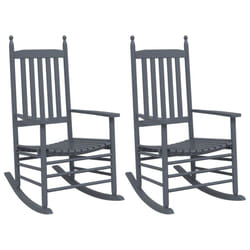 vidaXL Rocking Chairs with Curved Seats Garden Armchair 2 pcs Solid Wood Fir - grey