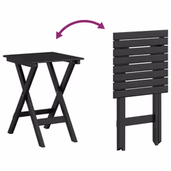 vidaXL Rocking Chairs 2pcs with Foldable Table Chair Black Solid Wood Poplar - Additional view 4