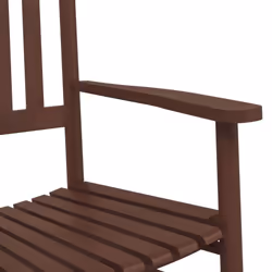 vidaXL Rocking Chairs 2pcs with Foldable Table Chair Brown Solid Wood Poplar - Additional view 5