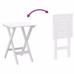 vidaXL Rocking Chairs 2pcs with Foldable Table Chair White Solid Wood Poplar - Additional view 4