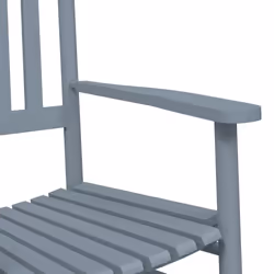 vidaXL Rocking Chairs 2pcs with Foldable Table Chair Grey Solid Wood Poplar - Additional view 5