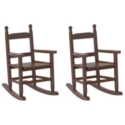 vidaXL Rocking Chairs for Children Outdoor Chair 2 pcs Black Solid Wood Poplar - brown, 2 pcs