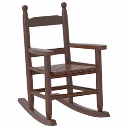 vidaXL Rocking Chairs for Children Outdoor Chair 2 pcs Black Solid Wood Poplar - brown, 2 pcs
