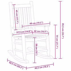 vidaXL Rocking Chairs for Children Outdoor Chair 2 pcs Black Solid Wood Poplar - white, 2 pcs - Additional view 3