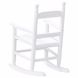 vidaXL Rocking Chairs for Children Outdoor Chair 2 pcs Black Solid Wood Poplar - white, 2 pcs - Additional view 5