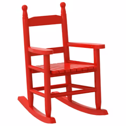 vidaXL Rocking Chairs for Children Outdoor Chair 2 pcs Black Solid Wood Poplar - red, 2 pcs