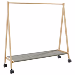 vidaXL Clothes Rack with Shelves and Wheels 106x34x106.5 cm Bamboo coat rack